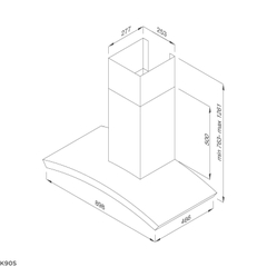 Máy hút mùi kính cong RANGE HOOD Malloca K90S