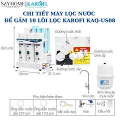 Máy lọc nước Karofi KAQ-US08 để gầm với 10 lõi lọc RO