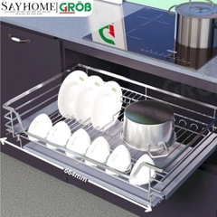 Kệ chén dĩa GROB GC304-60/70/75/80/90đa năng inox SUS304, nan dẹt - Hàng chính hãng GROB