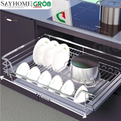 Kệ chén dĩa GROB GC304-60/70/75/80/90đa năng inox SUS304, nan dẹt - Hàng chính hãng GROB