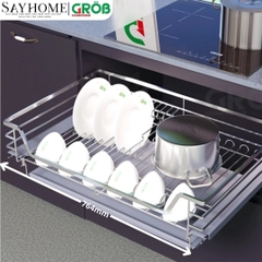 Kệ chén dĩa GROB GC304-60/70/75/80/90đa năng inox SUS304, nan dẹt - Hàng chính hãng GROB