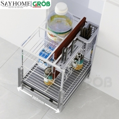 Kệ dao thớt GROB CS-20/25/30/35/40 đa năng inox mạ Crom, nan vuông - Hàng chính hãng GROB