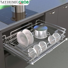 Kệ đựng chén bát GROB GO304-60/70/75/80/90 inox SUS304, nan Oval- Hàng chính hãng GROB