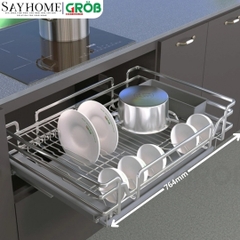 Kệ đựng chén bát GROB GO304-60/70/75/80/90 inox SUS304, nan Oval- Hàng chính hãng GROB