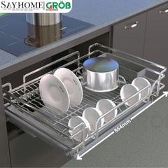 Kệ đựng chén bát GROB GO304-60/70/75/80/90 inox SUS304, nan Oval- Hàng chính hãng GROB