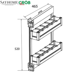 KỆ ĐỰNG GIA VỊ HỢP KIM NHÔM, TREO HÔNG, PHỦ NANO GROB C1N.150, C1N.200 tại thành phố Hồ Chí Minh