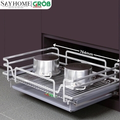 Kệ đựng xoong nồi GROB C1OP.093.60/70/75/80/90 hợp kim phủ Nano, nan Oval - Hàng chính hãng GROB