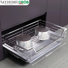 Kệ đựng xoong nồi GROB CS304- 61NEW/71NEW/75NEW/81NEW/91NEW inox 304, nan vuông - Hàng chính hãng