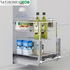 Kệ gia vị GROB CS-20B/25B/30B/35B/40B đa năng inox mạ Crom, nan vuông - Hàng chính hãng GROB