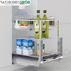 Kệ gia vị GROB CS-20B/25B/30B/35B/40B đa năng inox mạ Crom, nan vuông - Hàng chính hãng GROB