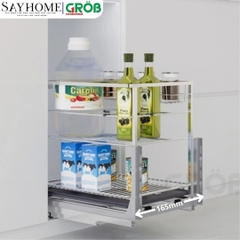 Kệ gia vị GROB CS-20B/25B/30B/35B/40B đa năng inox mạ Crom, nan vuông - Hàng chính hãng GROB