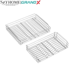 Kệ góc liên hoàn GrandX XMC.45S (L/R) nan dẹt Inox Sus304 - Hàng chính hãng