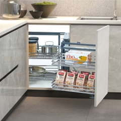 Kệ góc liên hoàn GrandX XMC.45S (L/R) nan dẹt Inox Sus304 - Hàng chính hãng