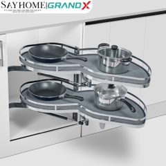 Kệ góc liên hoàn hình lá GrandX XM.420SL (Trái)/420SR (Phải) góc mở phải, trái - Hàng chính hãng