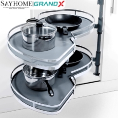 Kệ góc liên hoàn hình lá GrandX XM.420SL (Trái)/420SR (Phải) góc mở phải, trái - Hàng chính hãng