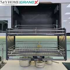 Giá bát nâng hạ Grand X XL.60S2/70S2/80S2/90S2  2 tầng Inox Sus304, nan dẹt - Hàng chính hãng