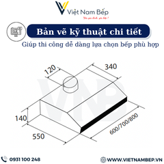 Máy hút mùi âm tủ cảm ứng KAFF KF-788I tại thành phố Hồ Chí Minh