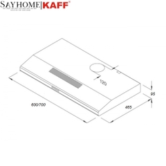 Máy hút mùi KAFF KF-SL60KB, KF-SL70KB âm tủ màu đen  - Bảo hành chính hãng 3 năm
