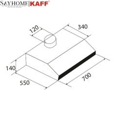 Máy hút mùi KAFF KF-70I âm tủ màu bạc - Bảo hành chính hãng 3 năm