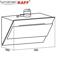 Máy hút mùi KAFF KF-70LH dạng TV-cảm ứng - Bảo hành chính hãng 3 năm