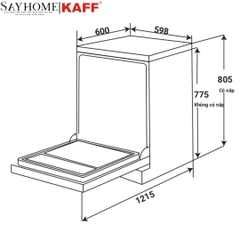 Máy rửa chén KAFF KF-BHMI775YS - Hàng chính hãng