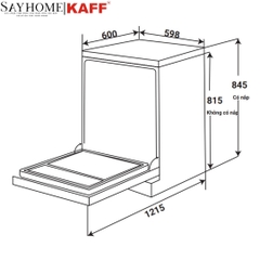 Máy rửa chén bát KAFF KF- BHMI815Y độc lập - Bảo hành chính hãng
