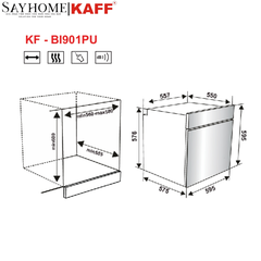 Lò vi sóng kết hợp nướng KAFF KF-BI901PU - Hàng chính hãng KAFF
