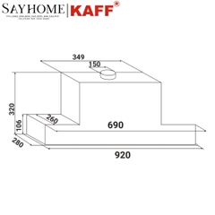 Máy hút mùi KAFF KF-BI70PR / BI80PR/ BI90PR âm toàn phần - Bảo hành chính hãng 3 năm