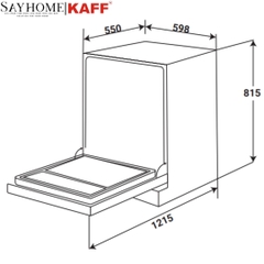 Máy rửa chén bát KAFF KF-BISW12 âm toàn phần 15 bộ đồ ăn Châu Âu - Bảo hành chính hãng 5 năm