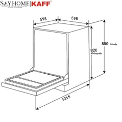 Máy rửa chén bát KAFF KF-CARYA1FB độc lập  - Hàng chính hãng KAFF