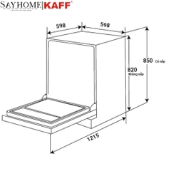 Máy rửa chén bát KAFF KF-CARYA1FXS độc lập  - Hàng chính hãng KAFF