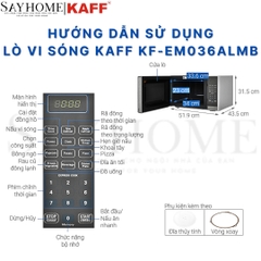 Lò vi sóng kết hợp nướng KAFF KF-EM036ALMB 36 lít  - Hàng chính hãng KAFF