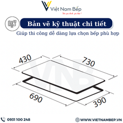 Bếp điện từ đôi kết hợp KAFF KF-FL101IC - Bảo hành chính hãng 5 năm