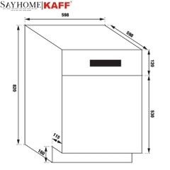 Máy rửa chén KAFF KF-GARDE820 SEMI - Hàng chính hãng