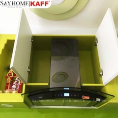 Máy hút mùi KAFF KF-GB702, KF-GB902 kính cong áp tường cảm ứng - điều khiển từ xa - Bảo hành chính hãng 3 năm