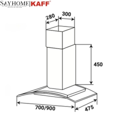 Máy hút mùi KAFF KF-GB705/GB905 kính cong áp tường - Bảo hành chính hãng 3 năm