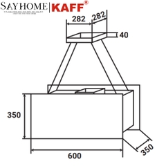 Máy hút mùi KAFF KF-IS606HG độc lập cảm ứng - điều khiển từ xa - Bảo hành chính hãng 3 năm