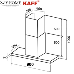 Máy hút mùi KAFF KF-IS991GH độc lập cảm ứng - điều khiển từ xa - Bảo hành chính hãng 3 năm