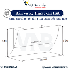 Máy hút mùi kính vát cảm ứng - điều khiển từ xa KAFF KF-LUX-AT70H-WH tại thành phố Hồ Chí Minh