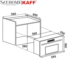 Lò vi sóng kết hợp nướng KAFF KF-MC34L âm tủ 34 lít - Bảo hành chính hãng 5 năm