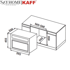 Lò vi sóng kết hợp nướng KAFF KF-OSM44L 44 lít - Bảo hành chính hãng 5 năm
