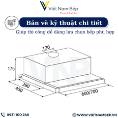 Máy hút mùi âm tủ ray kéo KAFF KF-TL60H tại thành phố Hồ Chí Minh