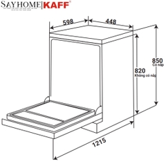 Máy rửa chén bát KAFF KF-W45A1A401J bán âm, độc lập 9 bộ - Bảo hành chính hãng 5 năm