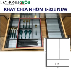 Khay chia nhôm GROB E- 32A/32B/32C/32D/32E NEW cho ngăn kéo gỗ - Hàng chính hãng