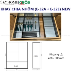 Khay chia nhôm GROB E- 32A/32B/32C/32D/32E NEW cho ngăn kéo gỗ - Hàng chính hãng