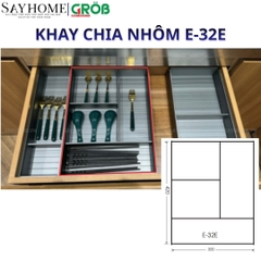 Khay chia nhôm GROB E- 32A, E- 32B, E- 32D, E-32E cho ngăn kéo gỗ - Hàng chính hãng