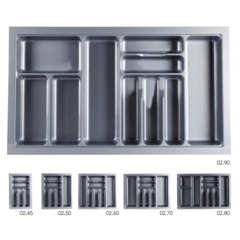 Khay chia nhựa ABS GROB 02.45/50/60/70/80/90 màu xám - Hàng chính hãng
