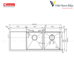 Chậu rửa bát Workstation Sink – Topmount Sink KN11650TD – Bàn trái - Chính hãng KONOX