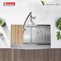 Chậu rửa bát Workstation Sink – Apron Sink KN8751DA Curve - Chính hãng KONOX