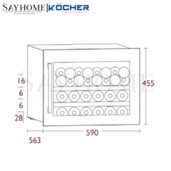 Tủ rượu vang KOCHER KWEU-1128B - Hàng chính hãng